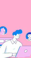 Personnel doing job interview flat vector concept operation hand drawn illustration
