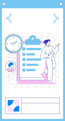 Personnel doing job interview flat vector concept operation hand drawn illustration
