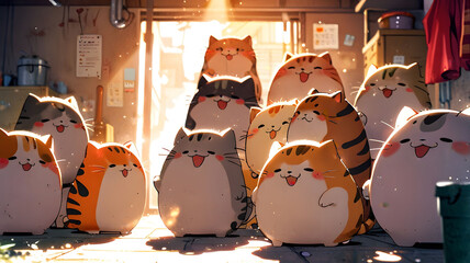 cartoon cat Kawaii wallpaper