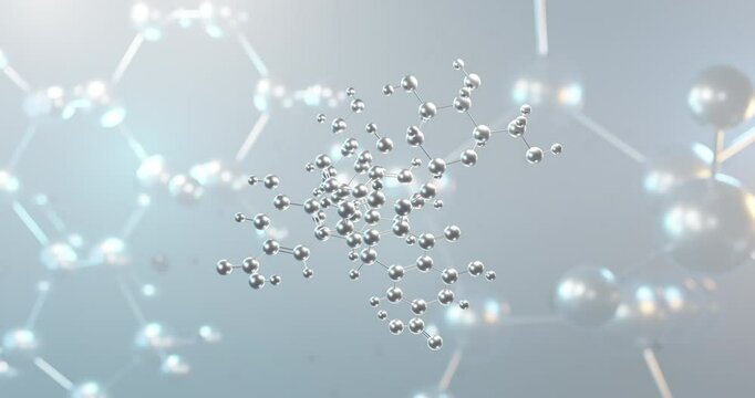 Sennoside rotating 3d molecule, molecular structure of diastereoisomeric mixture, seamless video