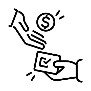 A linear style icon of bribery 