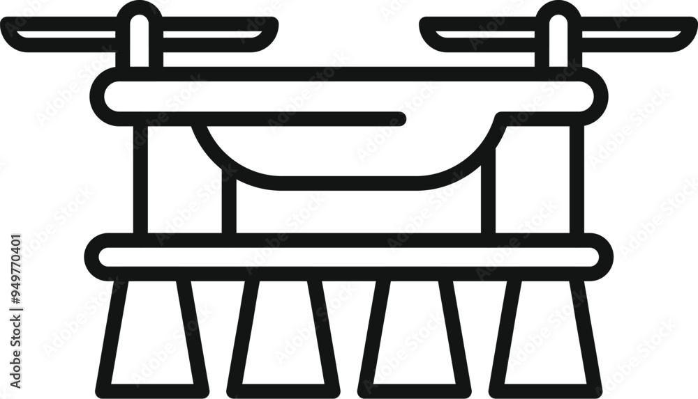 Aufkleber this icon represents a delivery drone transporting a package using its four propellers, symbolizing 
