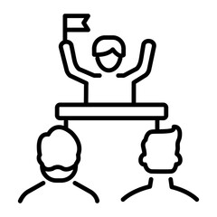 Winner speech icon in linear style 