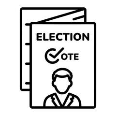 Vote flier icon in linear style 