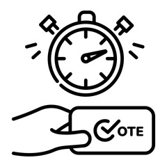 Fototapeta premium Voting time icon in line style