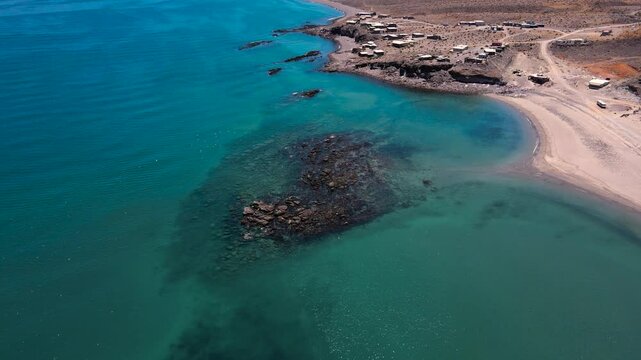 aerial view of Baja's coastline and boiler rocks