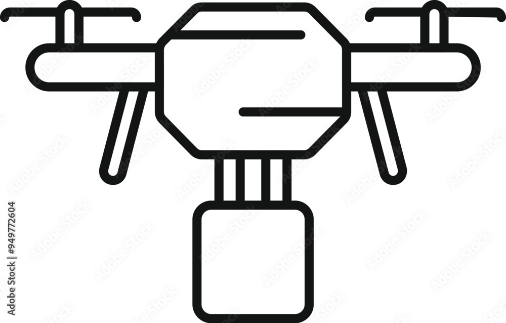 Aufkleber simple vector of a drone carrying a package, perfect for projects related to delivery and technology