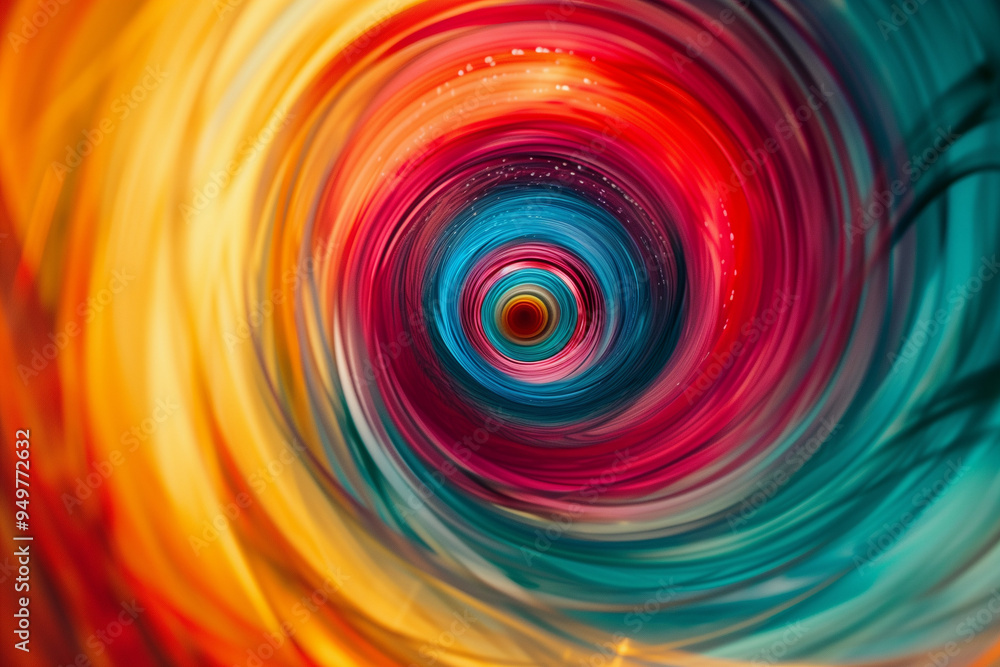 Poster photo of colourful spiral spinning pattern vortex ideal for adding own text etc.