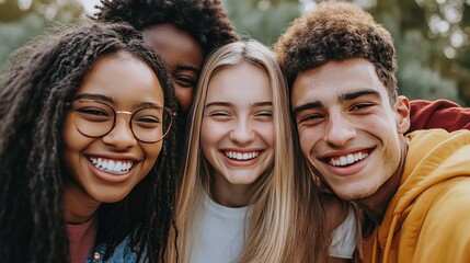 Fototapeta premium Multiracial Diverse Students Happy to Meet After the Holidays in College or University, 3D Illustration. AI generated illustration.