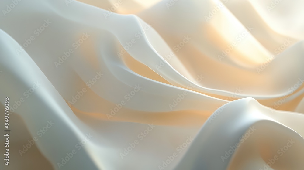 Poster ephemeral geometry with fluid, shifting shapes and soft lighting, creating a sense of fleeting beaut