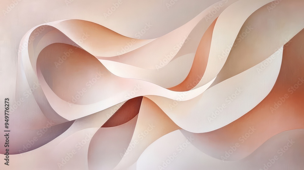Poster ephemeral geometry with fluid, shifting shapes and soft lighting, creating a sense of fleeting beaut