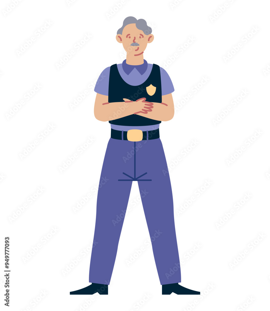 Sticker policeman in bullet proof vest