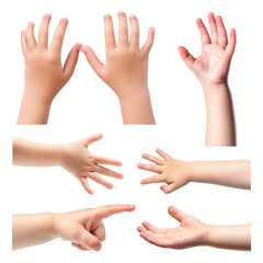 PNG toddler hand design element set, transparent background