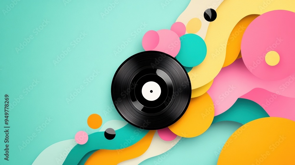 Poster a venn diagram showcasing the overlap between two different types of music genres, with common eleme