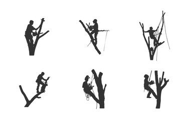Tree surgeon svg, Tree surgeon working silhouette, Tree surgeon silhouette, Tree surgeon working svg, Tree surgeon vector, Tree services svg, Tree services silhouette