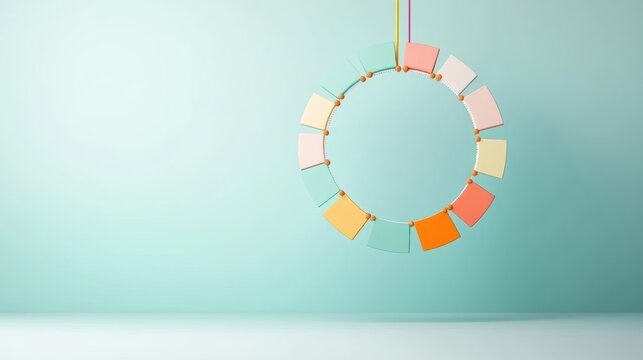A colorful circular infographic showcasing the different stages of a software development project, from planning to implementation and maintenance.
