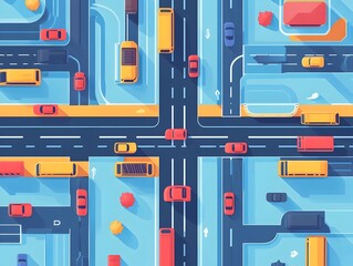 Detailed Public Transportation Routing Map with Traffic
