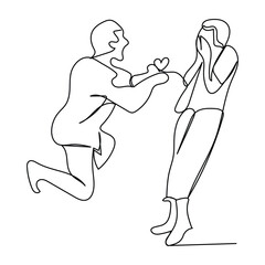  Continuous single line drawing heart valentine's day love vector illustration