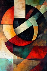 Abstract colorful background with dynamic geometric shapes. Modern contemporary art collage.