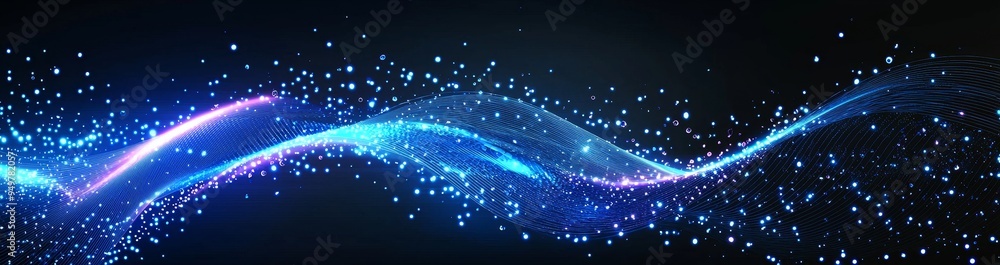 Aufkleber An abstract background with a dynamic wave. Stock. Big data technology. Abstract wave.