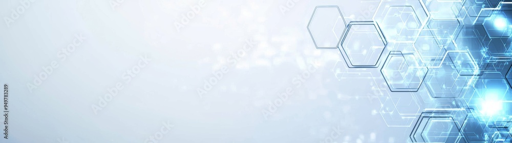 Poster transparent hexagon shape background with circle hud.