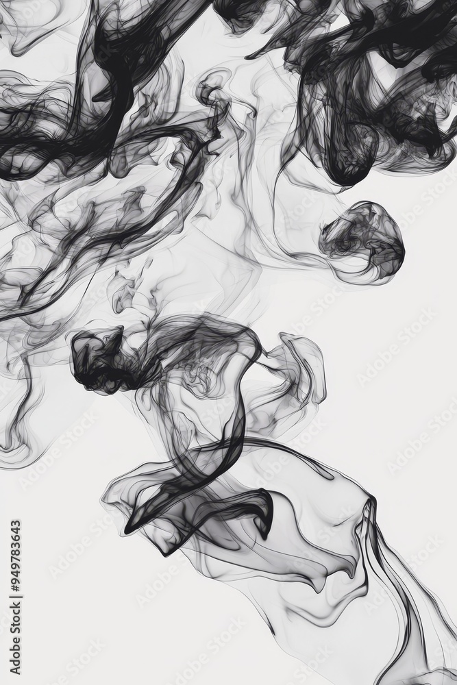 Aufkleber adding generative ai to an abstract futuristic 3d texture, drips of liquid smoke on a transparent ba