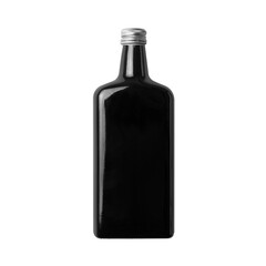 glass bottle wine dark black design mockup, 3d illustration, 3d rendering
