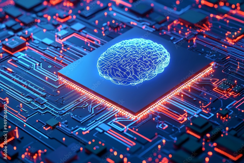 Leinwandbilder Technology based on cloud computing to transfer large amounts of data over the internet. Stock for future digital technology