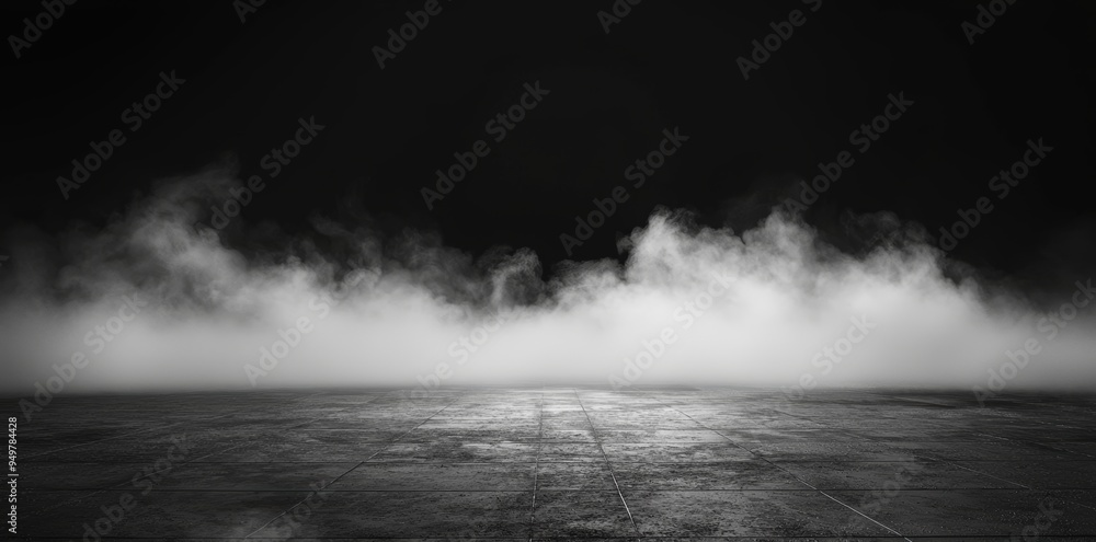 Aufkleber mystical mist rippling across the floor. white and black symphony of light and dark. fluid fantasy. 