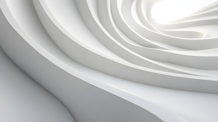 Fototapeta premium 3D illustration of a white abstract curved lines abstract background.
