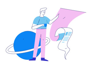 Personnel doing job interview flat vector concept operation hand drawn illustration
