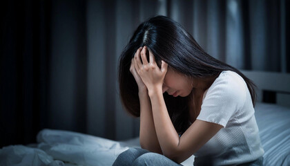A young woman experiencing stress and distress