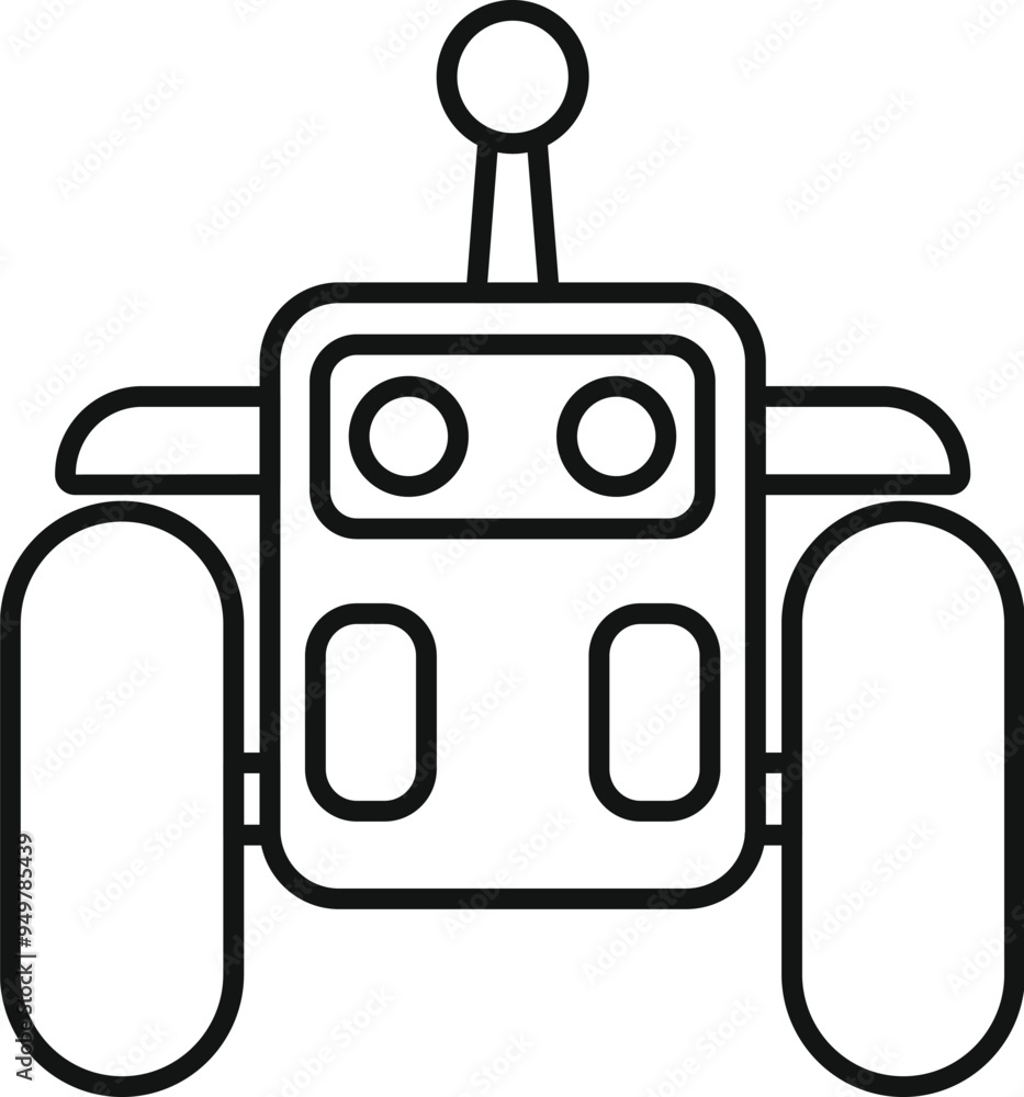 Aufkleber simple vector illustration of a smart farm robot working on a white background