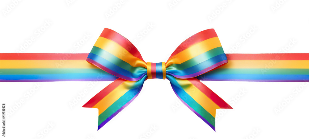 Canvas Prints ribbon bow, rainbow color on transparent background