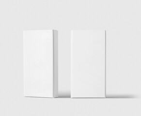 white paper Box On White Background, mockup, 3d illustration, 3d rendering