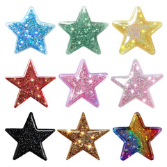 Obraz premium PNG colorful glittery star