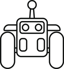 Obraz premium Simple vector illustration of a smart farm robot working on a white background