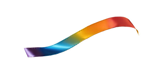 rainbow colored ribbon on transparent background