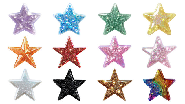 PNG colorful glittery star