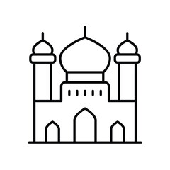 mosque line icon with white background vector stock illustration