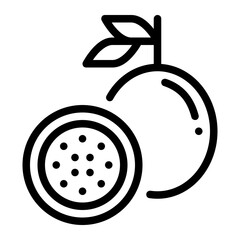 Passion Fruit icon. vector icon with outline style