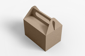 Takeaway fast food Box On White Background, mockup, 3d illustration, 3d rendering

