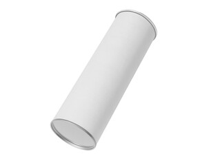long paper tube image on a white background, mockup, 3d illustration, 3d rendering
