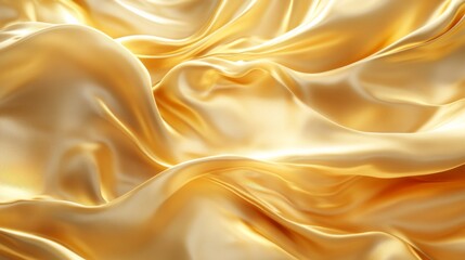 Obraz premium Abstract background with golden waves of fabric, golden abstract background