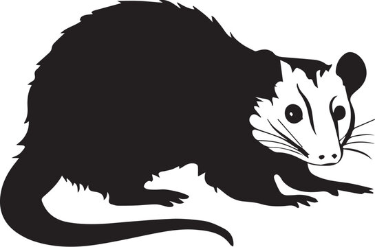 recommend clip art: Opossum vector black silhouette design for T-Shirt