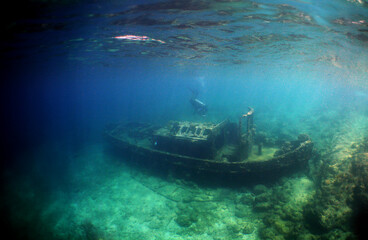 a small shipwreck on the island of Curacao
