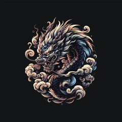an illustration design that seamlessly combines the ferocity of a dragon with mystical allure 5