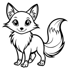 Fototapeta premium children's coloring book fox black and white