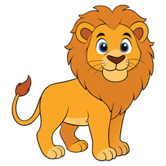 Obraz premium Cute lion cartoon isolated on white background