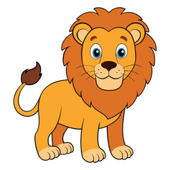 Obraz premium Cute lion cartoon isolated on white background